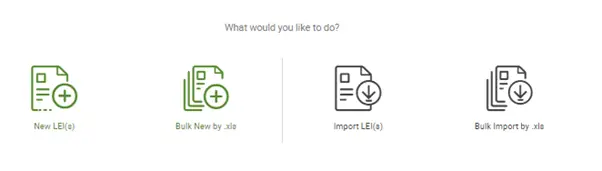 EnterpriseLEI User Guide what would you like to do image