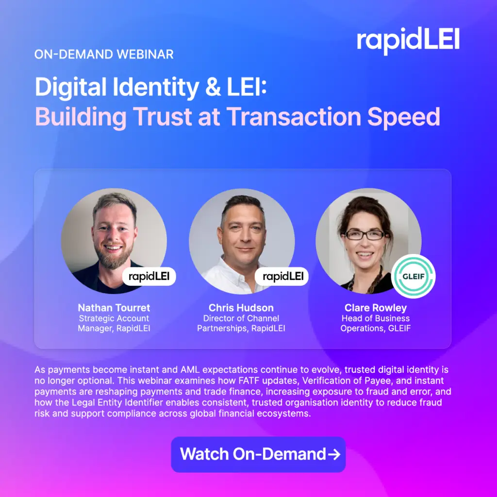 Webinar: RapidLEI & GLEIF